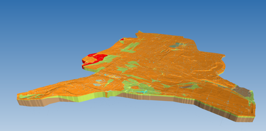 Изображение компьютерной-геологической модели территории